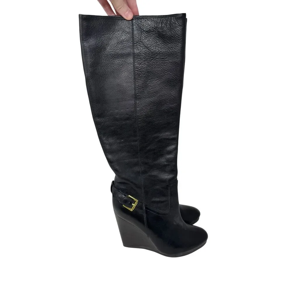 Shoe Size 8 Coach Black Leather Boots